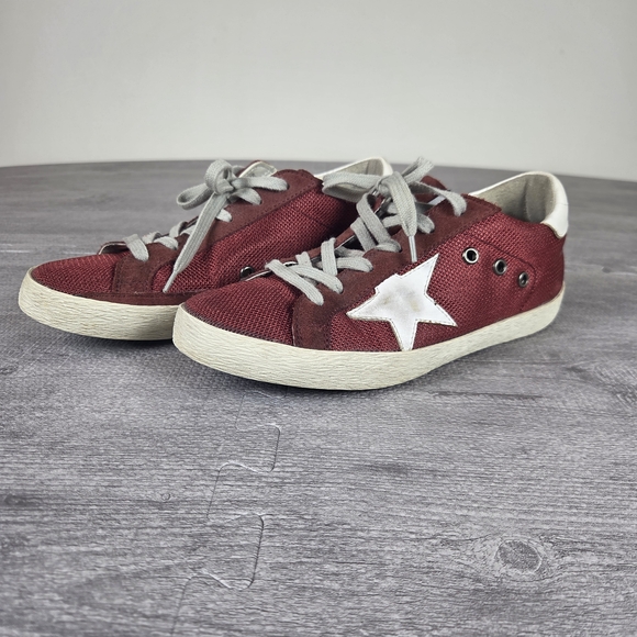 Golden Goose Shoes - Golden Goose Superstar Sneakers Womens Red White Distressed Italy W-7.5
